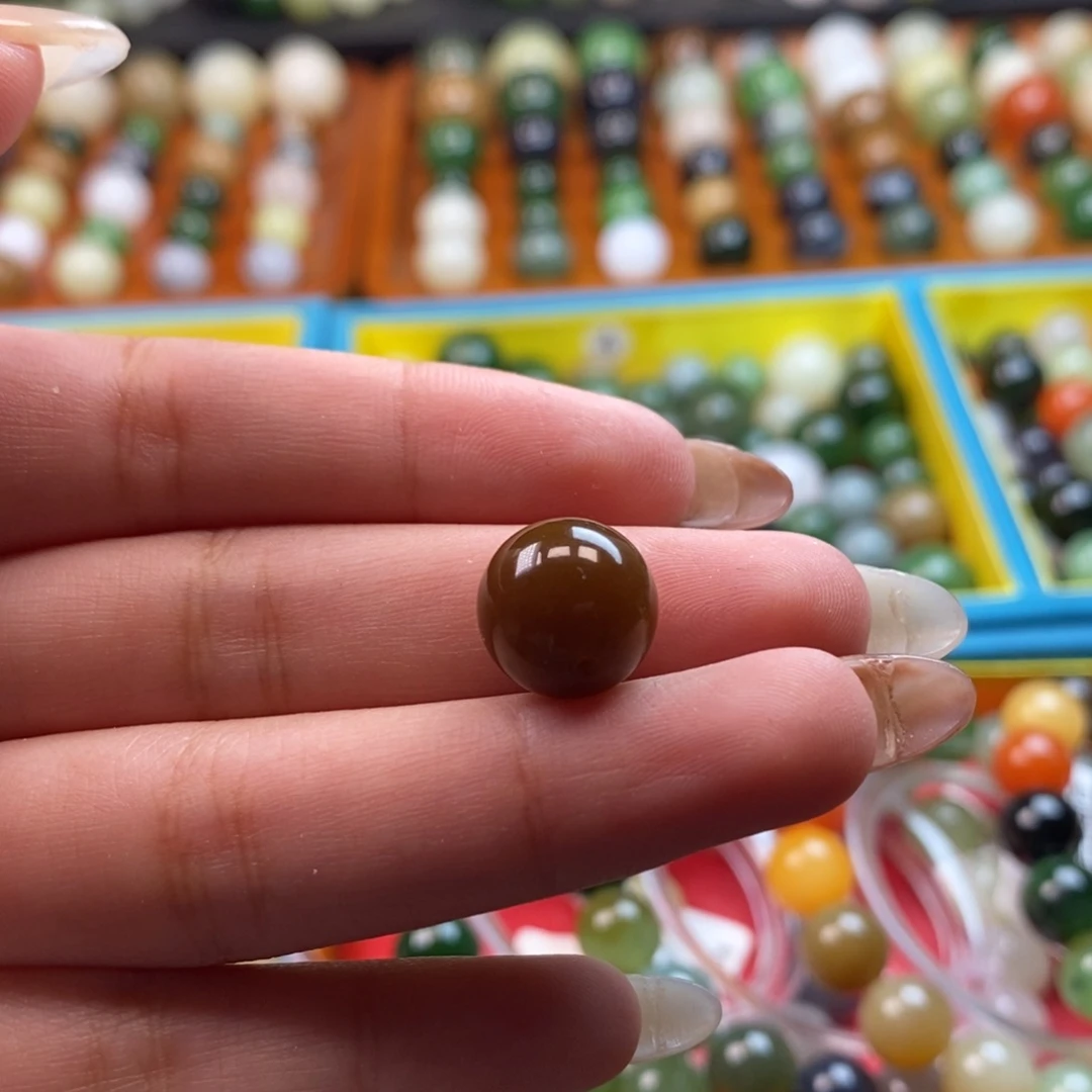 和田玉未镶嵌珠宝奇石福利老红糖单珠z12（有麻糖