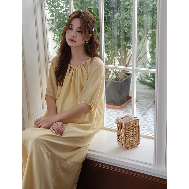 孕妇连衣裙宽松度假裙中长款