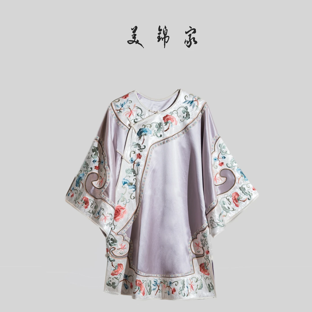 Y【美锦家】国风如意刺绣圆领斜襟长款太太服上衣242219(勿上）