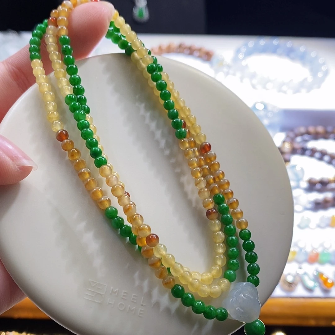 翡翠散珠文玩长串