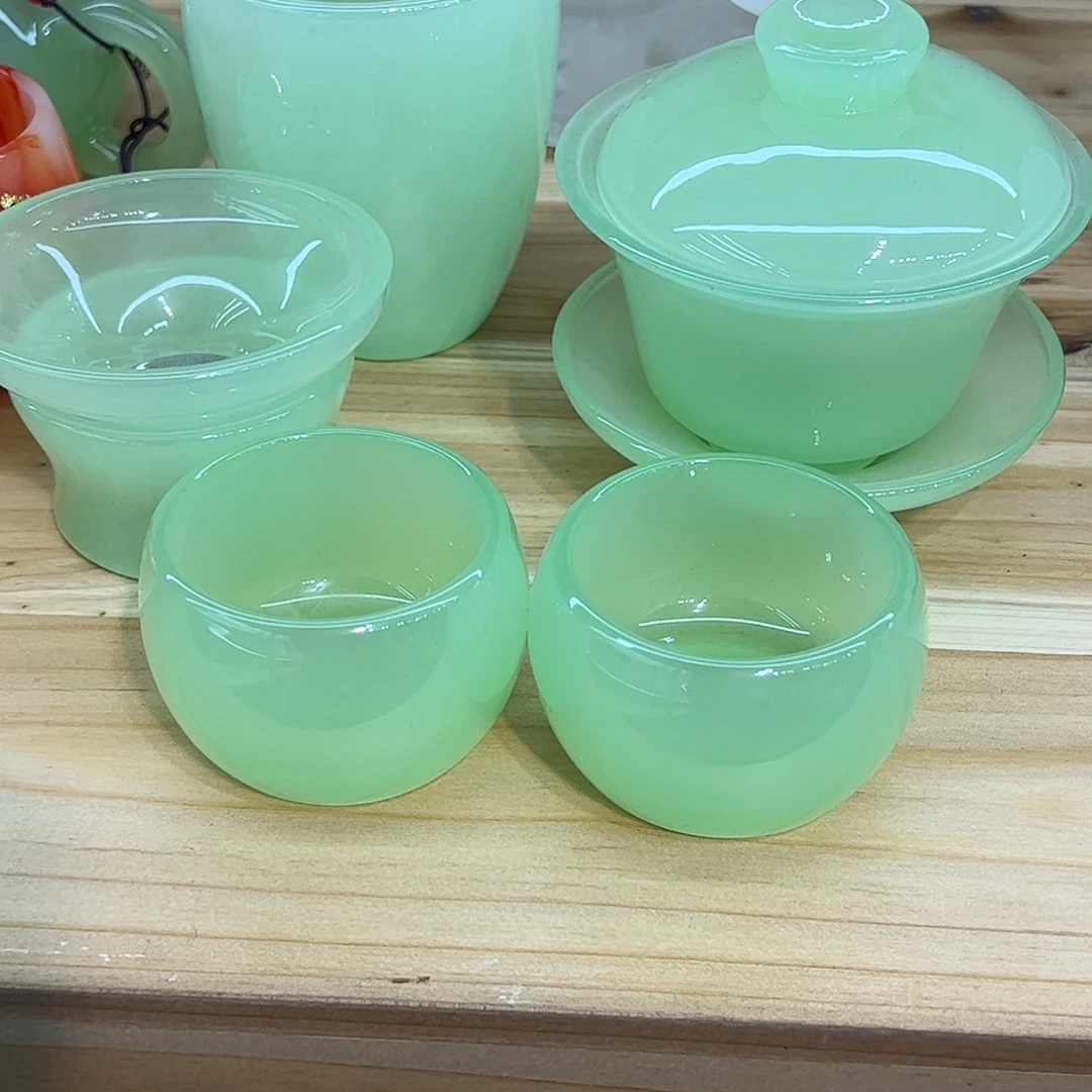 宇***妹苹果绿盖碗公杯过滤两个杯不带礼盒