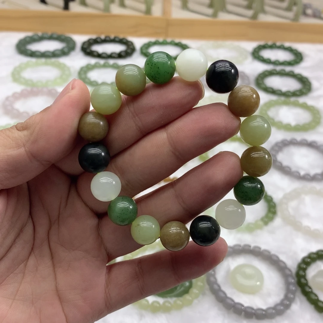 和田玉未镶嵌手串（多宝12）