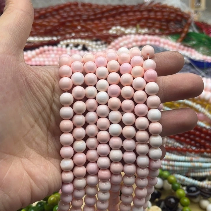 玛瑙/玉髓珠宝半成品未镶嵌一条8mm左右女王 贝珠