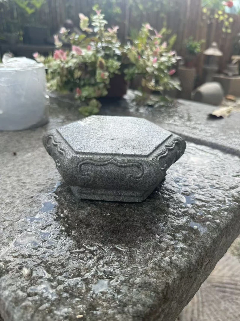 六边如意壶承中式复古简约禅意艺术花盆植物禅意装饰造景摆件