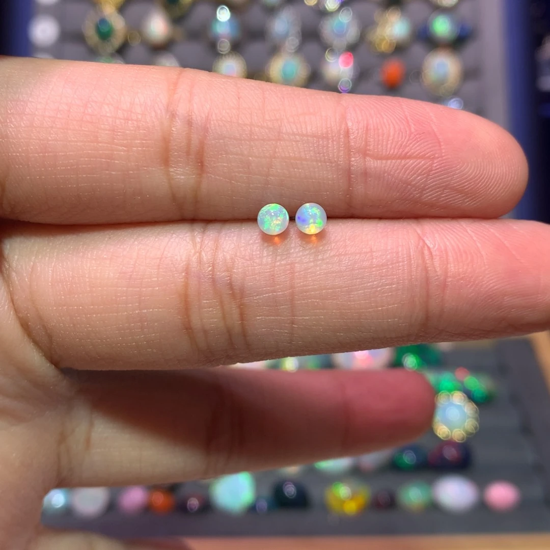 欧泊银S925镶嵌耳钉福利款不退不换