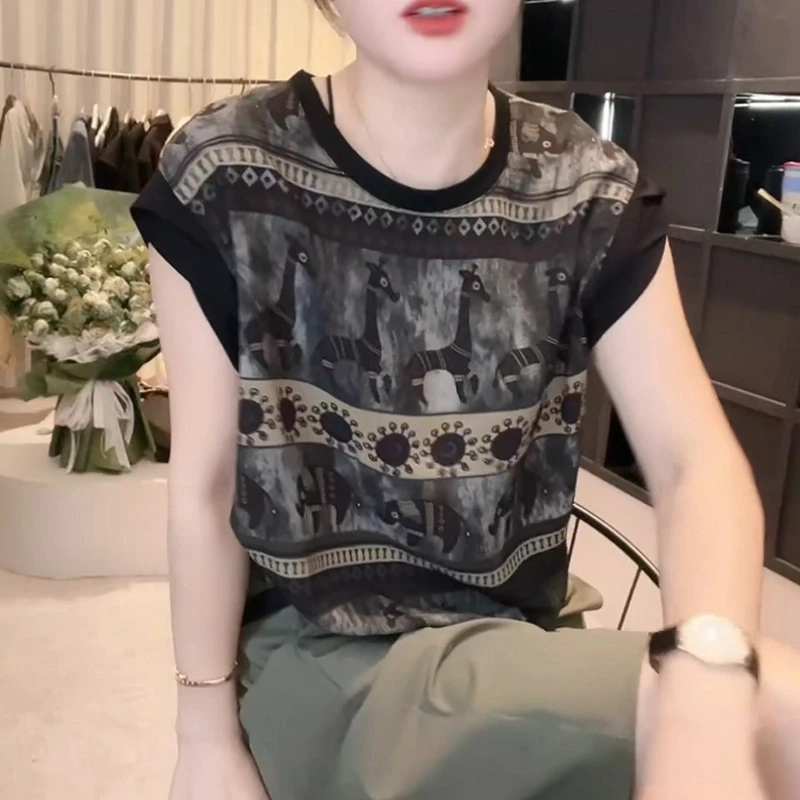 【运费补贴】25831优质版2025夏款圆领时尚无袖显瘦上衣女抽绳小衫