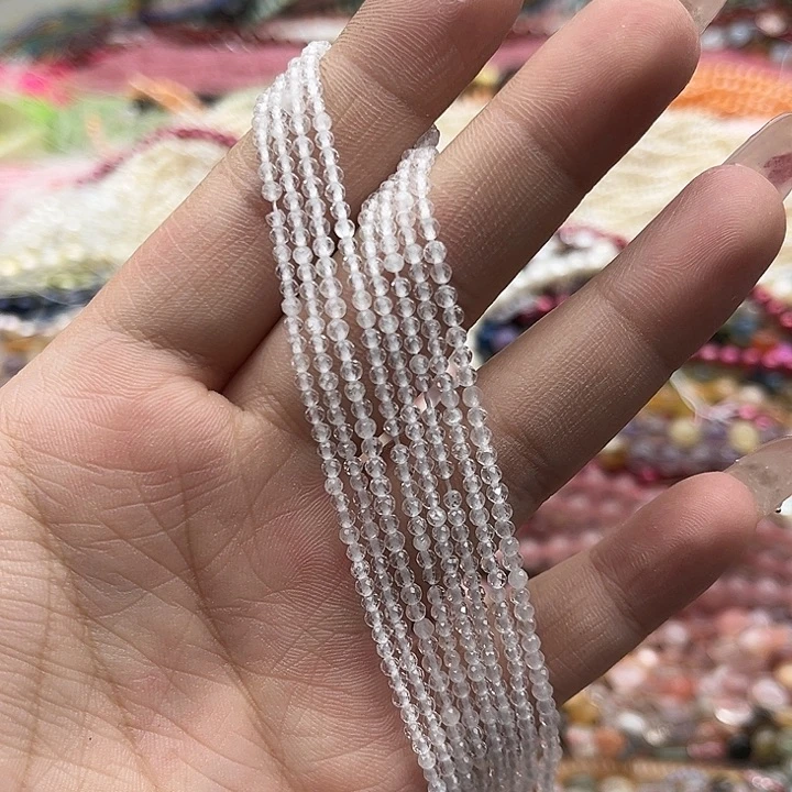 玛瑙/玉髓珠宝半成品未镶嵌一条2mm左右白水晶刻面