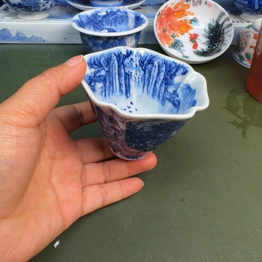 瓷景德镇纯手绘茶具圆圆215