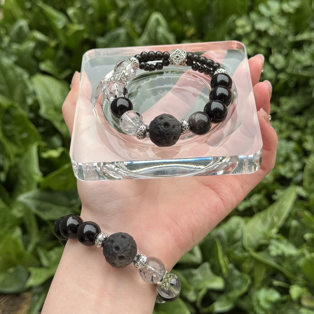 【无相】银曜石 闪灵 设计款手串