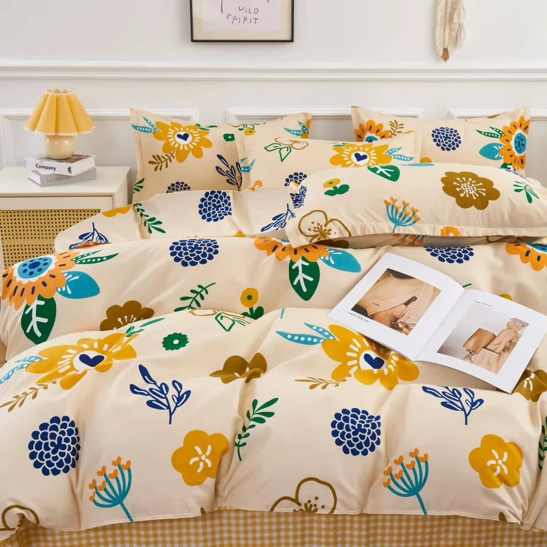 向阳花开四季款床上四件套床单被套被罩宿舍双人加厚小清新斜纹