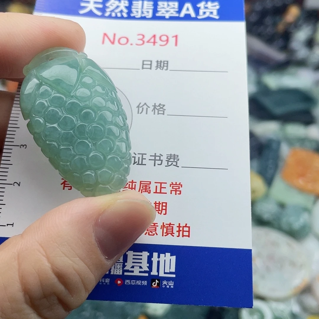 未镶嵌挂件翡翠3491