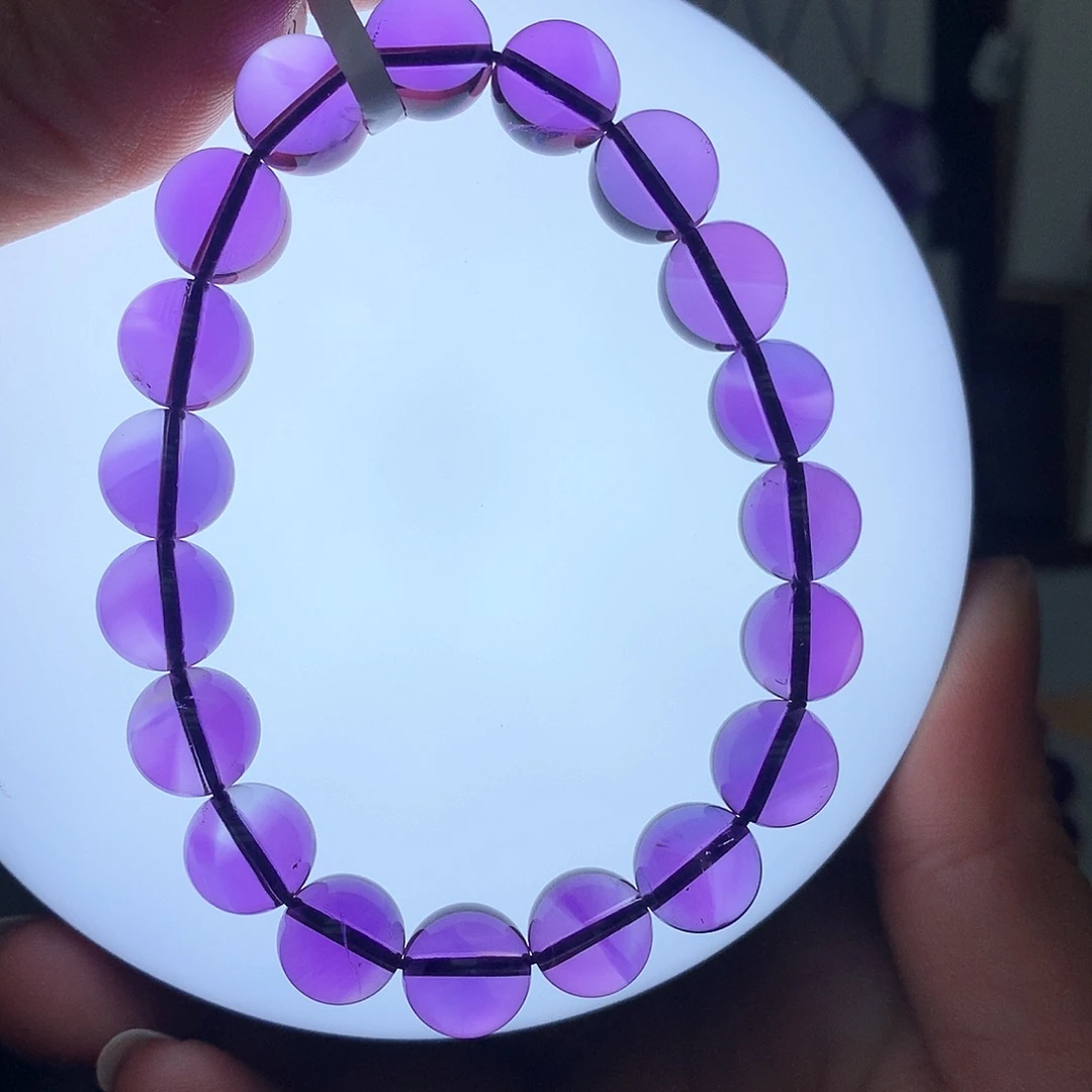 未镶嵌珠宝半成品紫晶L 乌拉圭顶级手串10mm