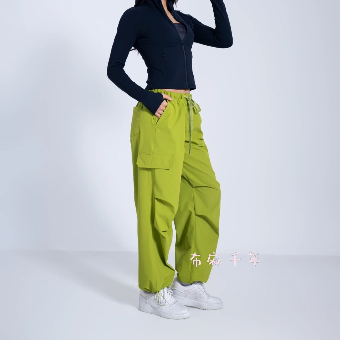 Yuyuanna女士春夏薄款伞兵裤休闲时尚痞雅裤子两穿工装裤宽松潮流