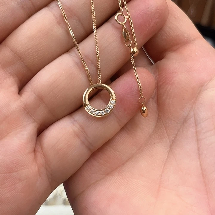 颈饰钻石18K金镶嵌圈圈项链