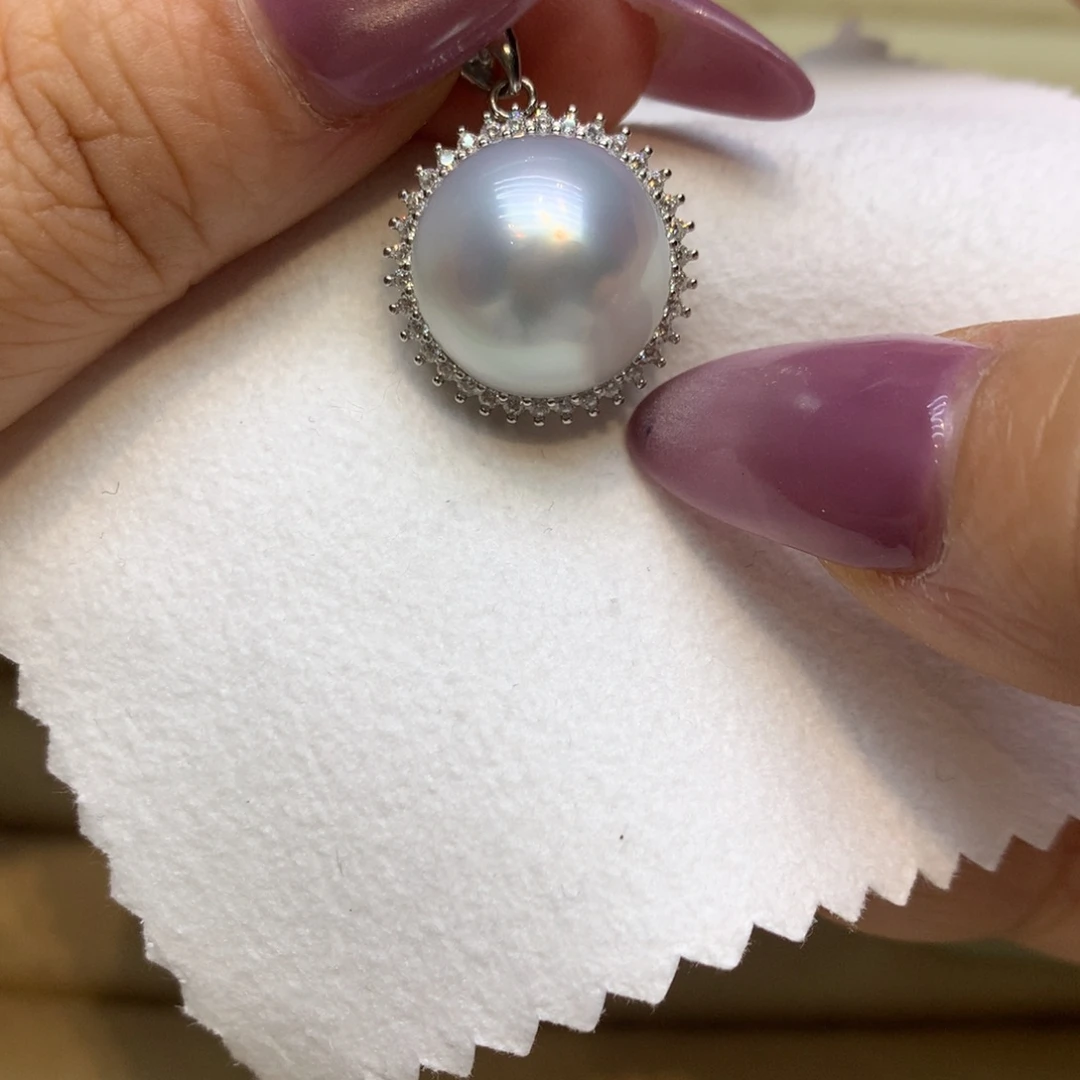 颈饰银S925镶嵌海水珍珠