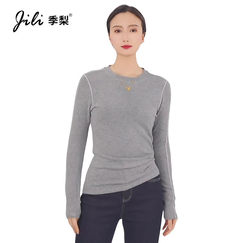 直角肩撞线设计双领10A抗菌认证80S美丽诺羊毛秋冬天丝羊毛打底衫