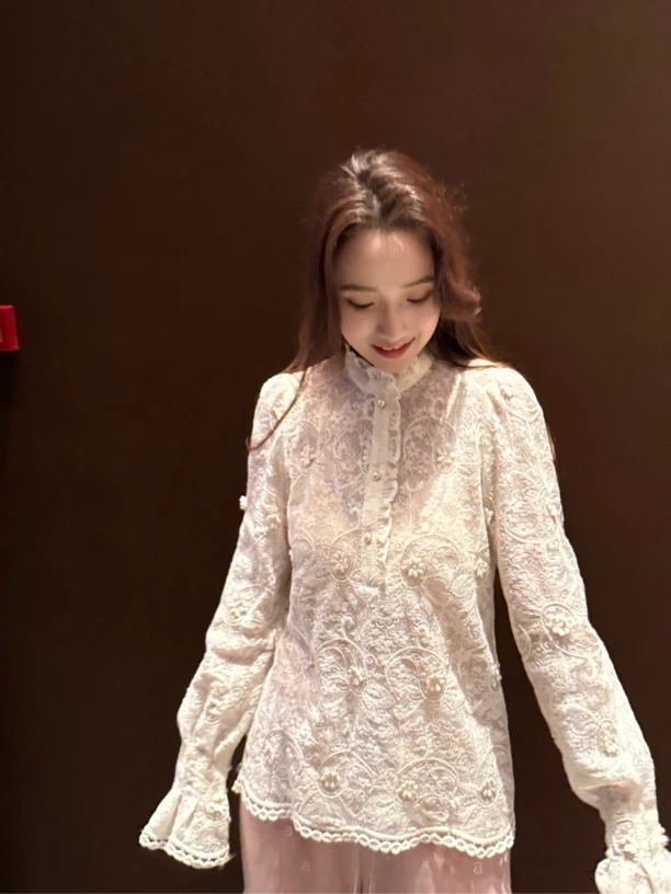 【搭所有】白月光中式蕾丝花边上衣