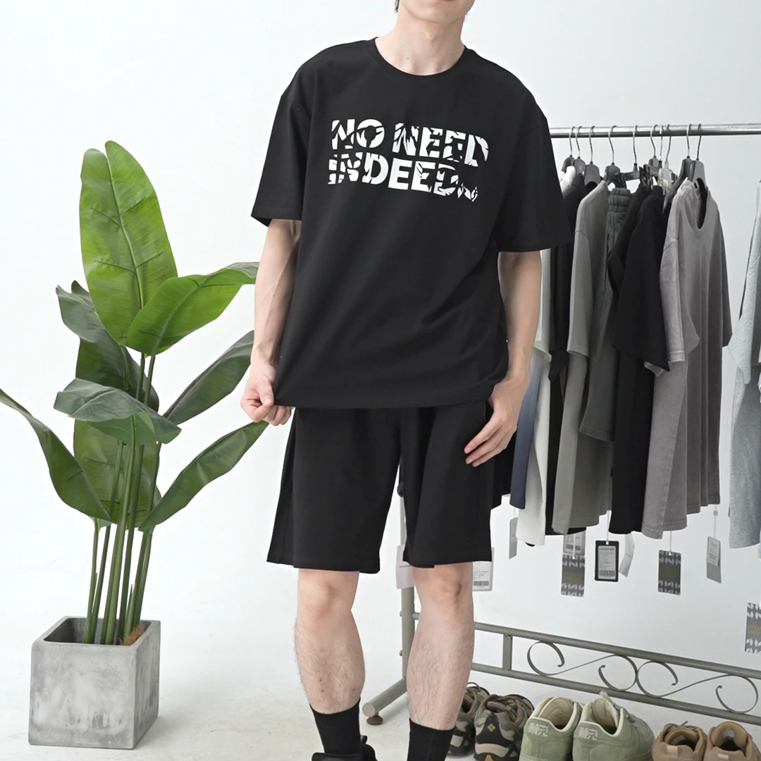 【直播专享】硅胶印花T恤+绣花标五分裤