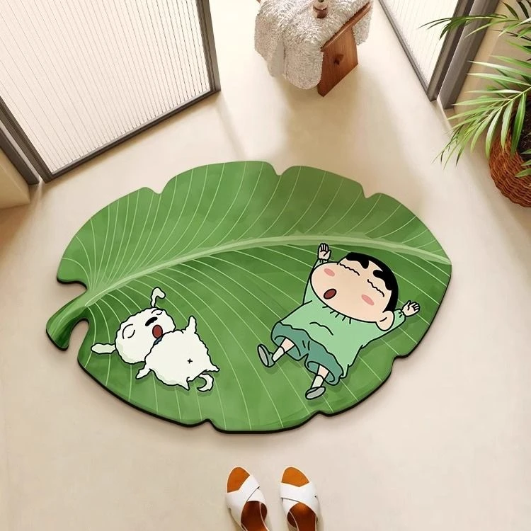 蜡笔小新硅藻泥浴室地垫吸水防滑可爱卡通家用卫生间脚垫可爱垫子