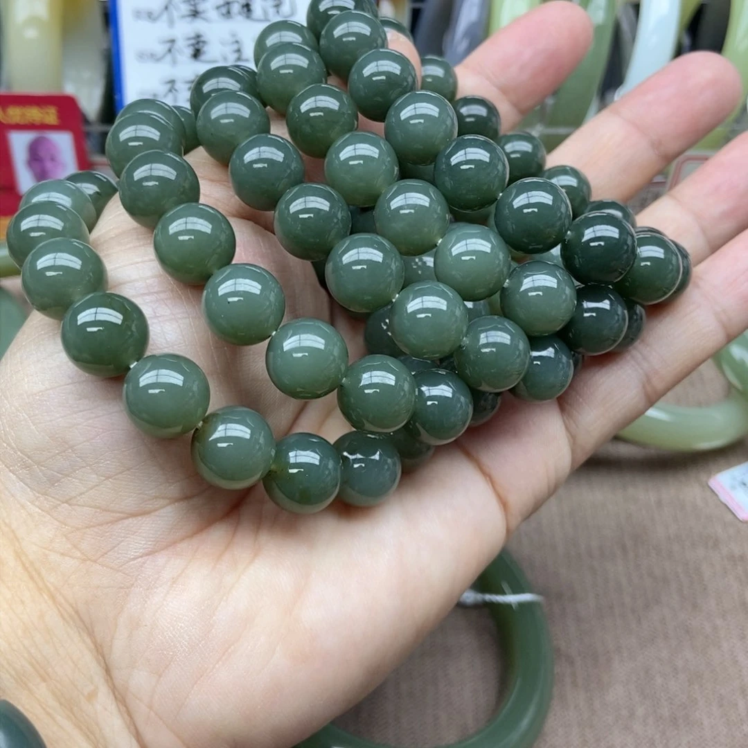 和田玉手串未镶嵌卡12