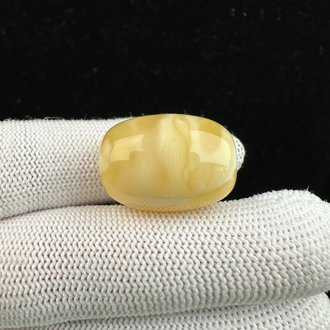 Y4909天然原矿蜜蜡 妖花桶珠15.8x22mm 3.5克抖音基地质检发货