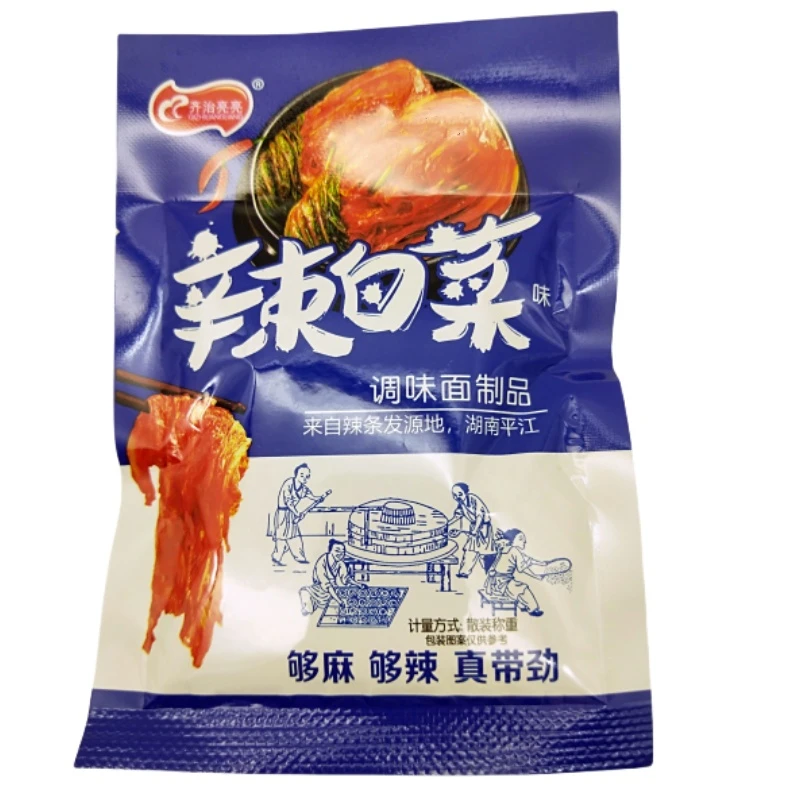 齐治亮亮辣白菜味辣条小包装小零食儿时校园怀旧小吃香辣味面筋