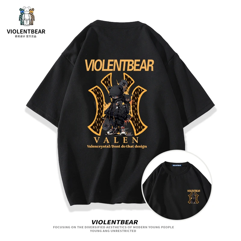 暴力熊短袖男t恤短袖男款爆款2025店铺新款男生夏季高级感男装