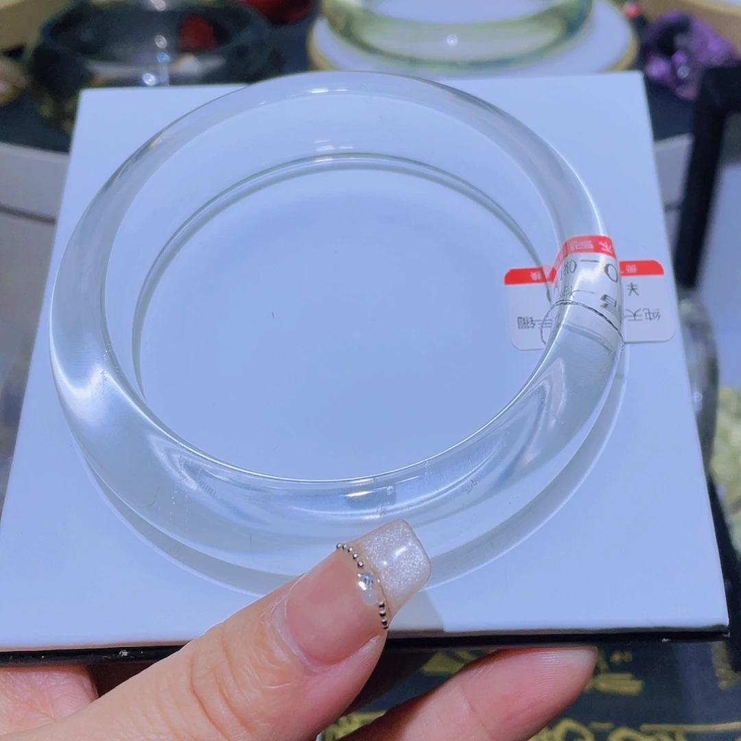 水晶手镯未镶嵌天然白水晶微微晶体结构特价福利62圈
