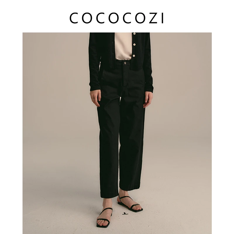 【星星专属】COCOCOZI秋冬新款加绒百搭休闲女裤253CO022K