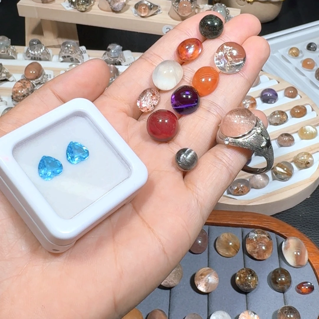 戒指银S925镶嵌水晶