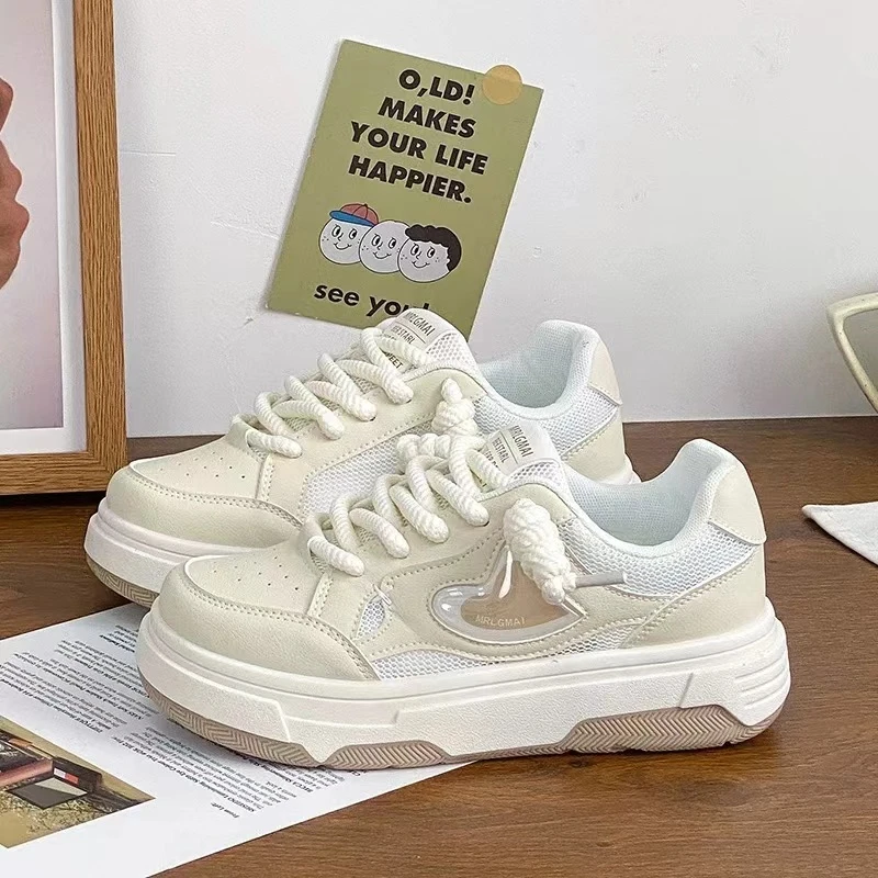 B1021 小白鞋女2025新款潮流港风板鞋厚底学生百搭运动休闲鞋