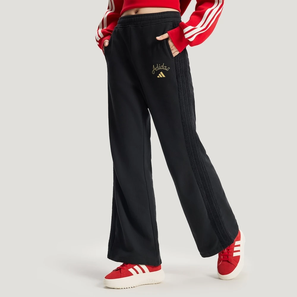 Adidas FLARED LEG JOGGERS 新年款纯棉高腰休闲喇叭裤 KR0417