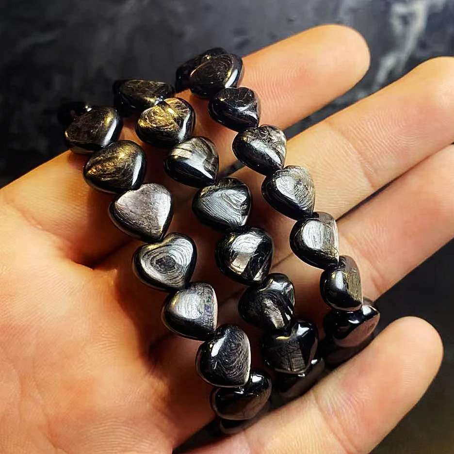 非金属玻璃吊坠 YS725 黑色玻璃爱心单圈SC