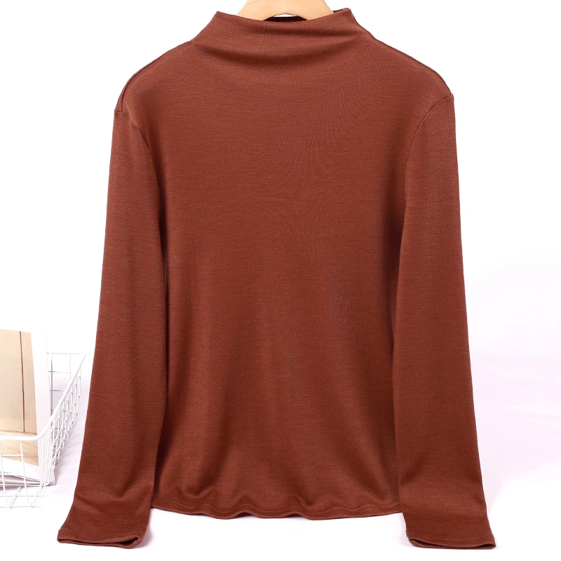 LANZIBES/蓝之蓓秋冬季女士绵羊毛半高领纯色针织套头衫C5381