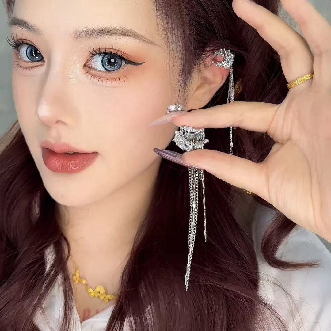 合金耳饰 新款长款流苏耳夹女无耳洞耳饰耳骨夹无痛小众高级感耳