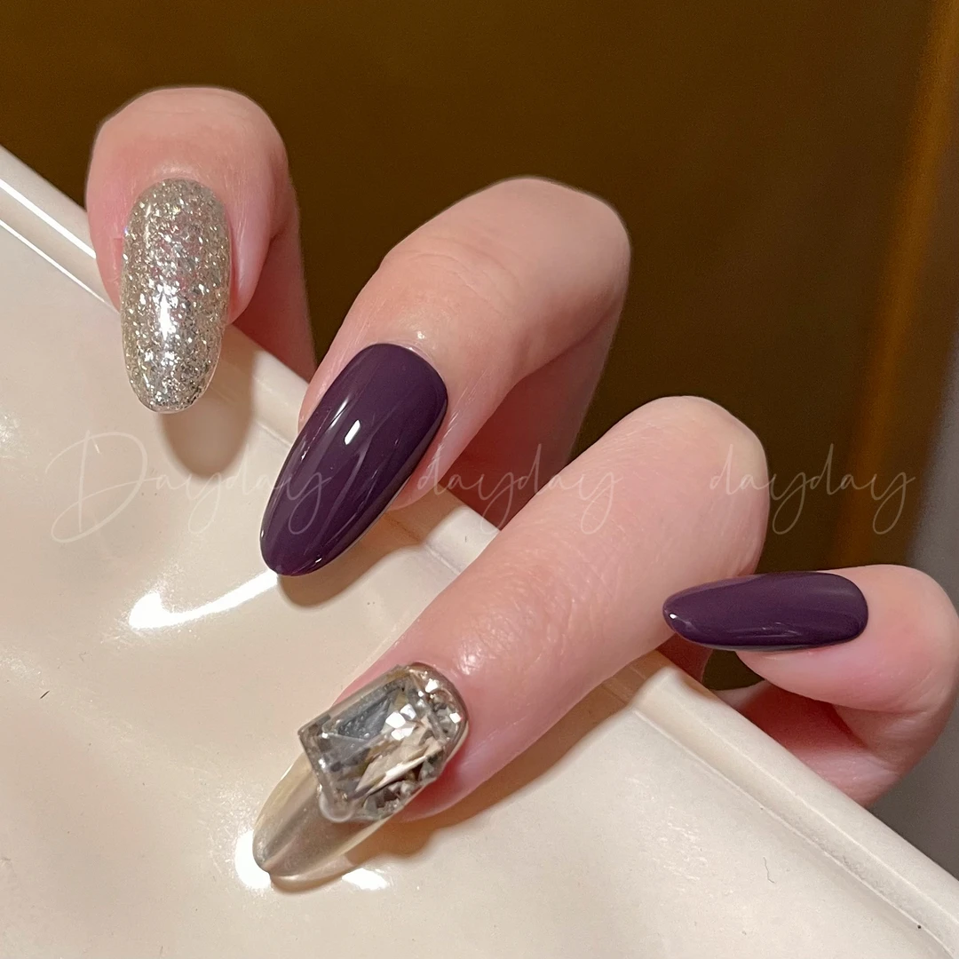 【紫定行】Dayday纯手工高端甲片高级感原创穿戴甲秋冬美甲