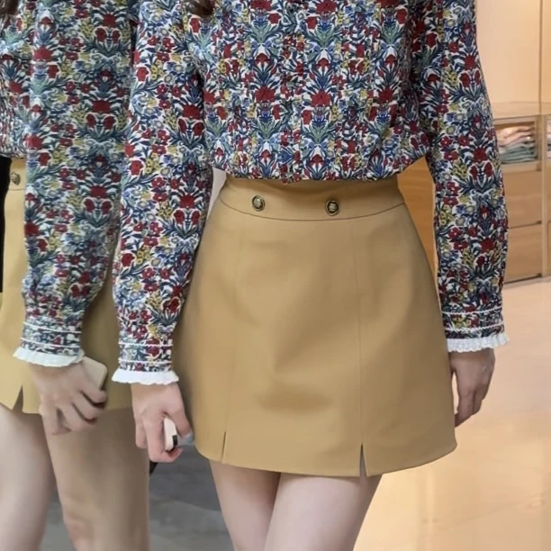 AMASS/阿玛施黑色开叉半身裙女5200373-335611-001