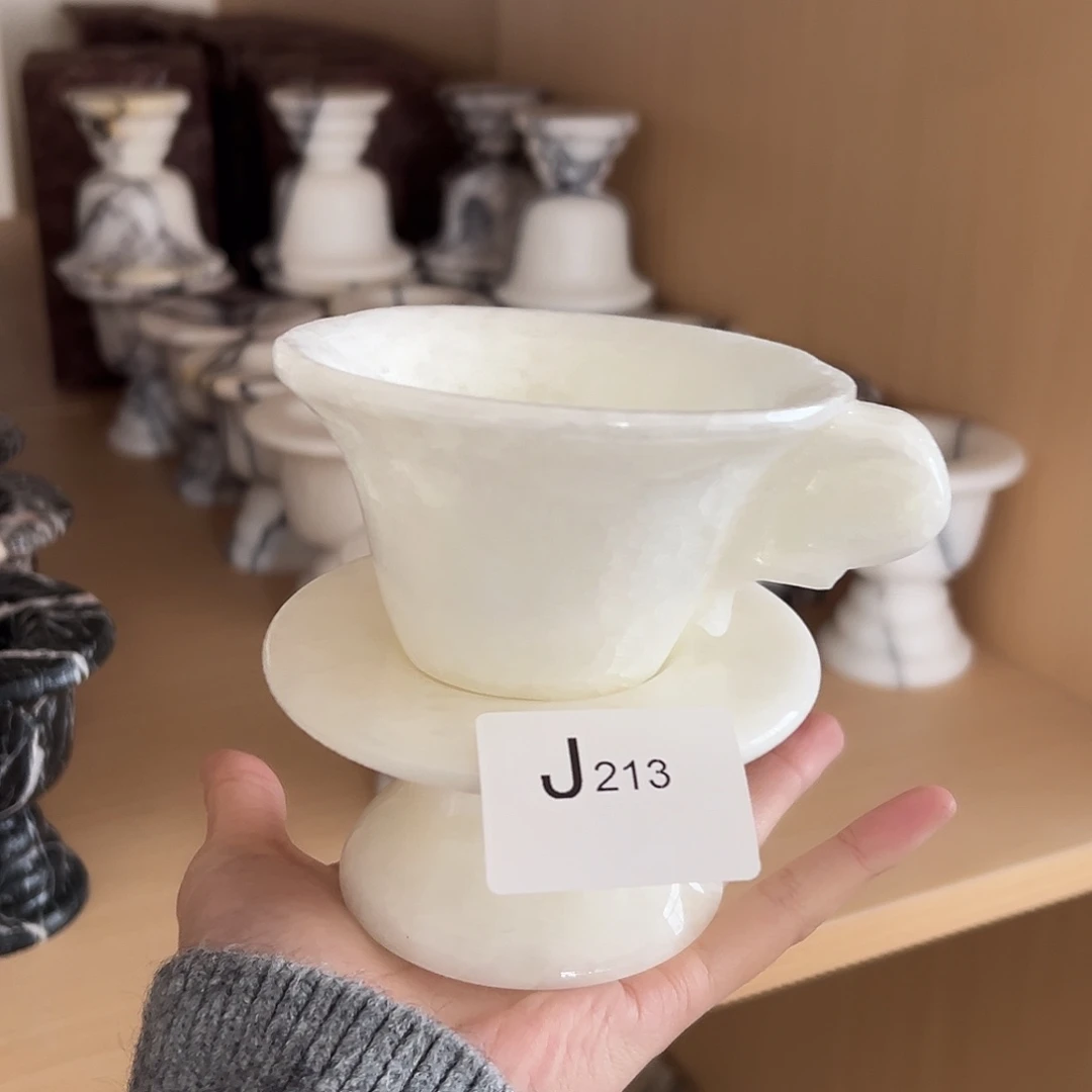 石材J213白水晶躲猫猫杯杯