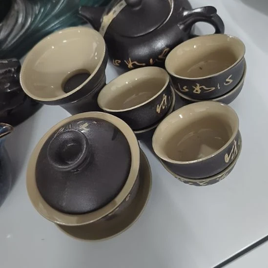 瓷片路宝壶＋盖碗＋过滤＋6杯