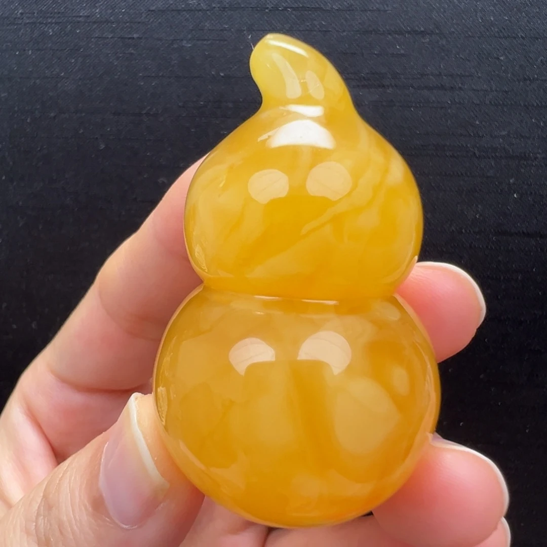 琥珀未镶嵌裸石焦皮葫芦