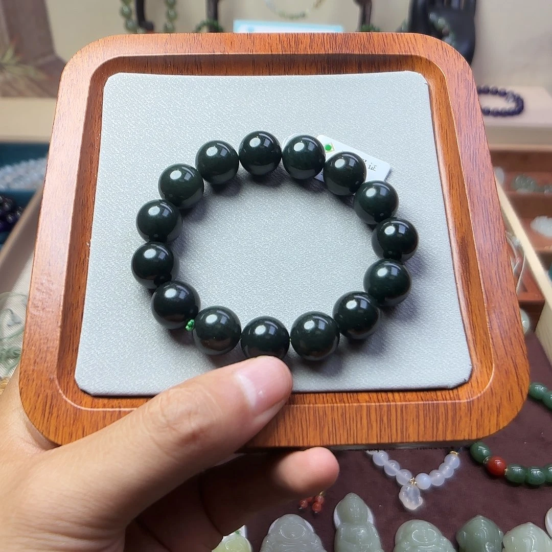 未镶嵌手链和田玉（青玉）手串