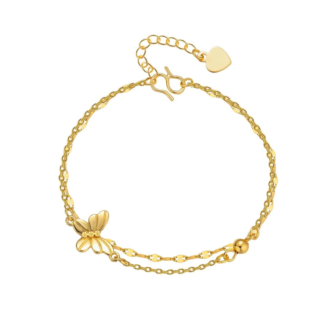 铜合金手链  转运珠蝴蝶手链2025新款时尚百搭烟雨梦蝶轻奢