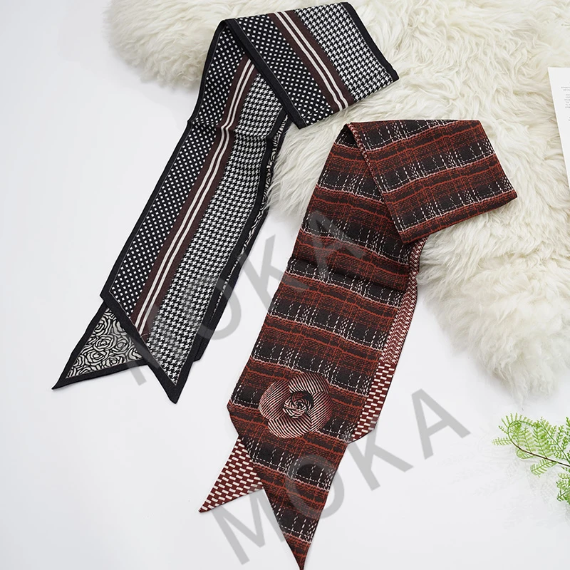 北海道千鸟格丝毛小长巾女士围巾（241817）20573