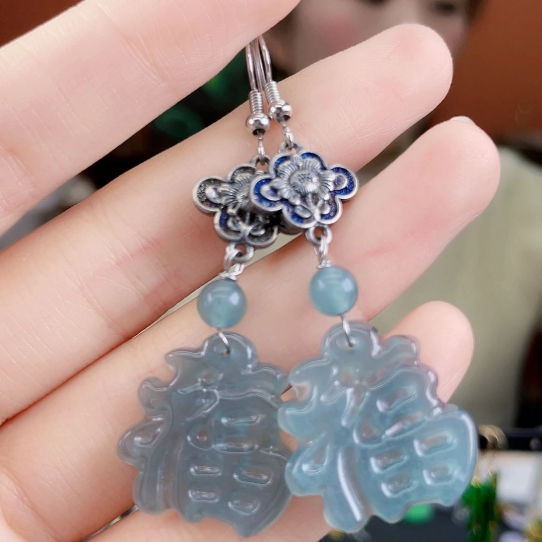 翡翠未镶嵌耳饰饰品