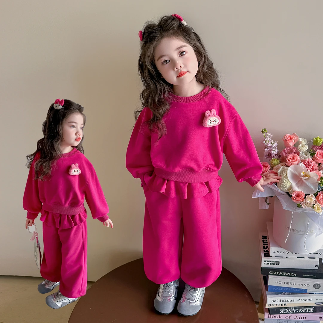 女童套装洋气时髦儿童休闲卫衣两件套小女孩宝宝春秋装2025新款潮