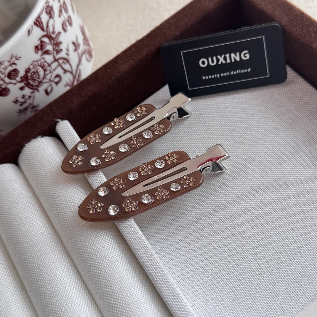 无痕发夹可爱简约彩色碎发夹发卡一对装