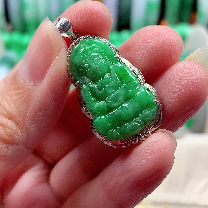颈饰银S925镶嵌翡翠翡翠
