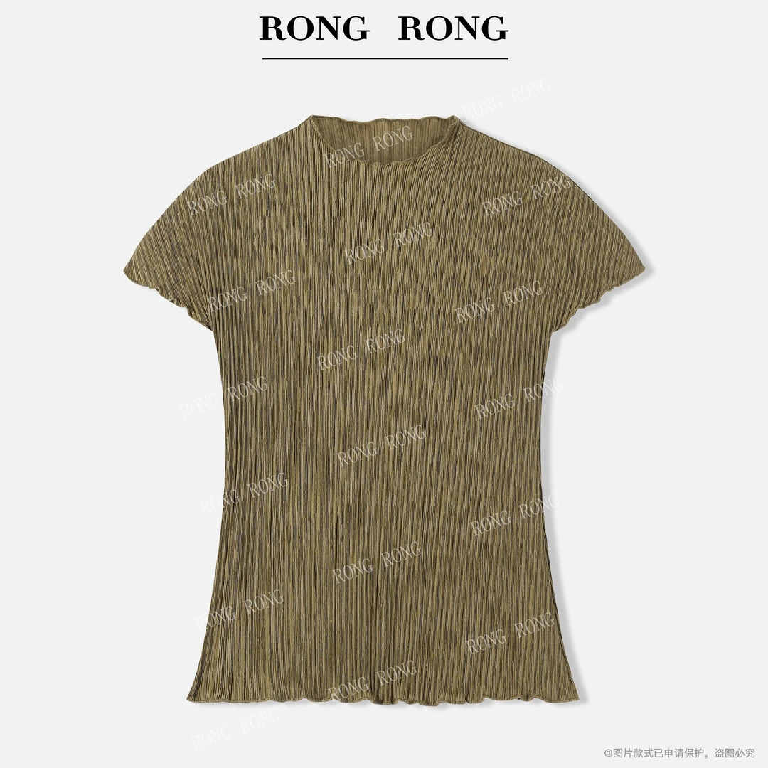 溶溶【甜美系】RONGRONG 木耳边进口褶皱工艺立体感上衣ZGC6J1868