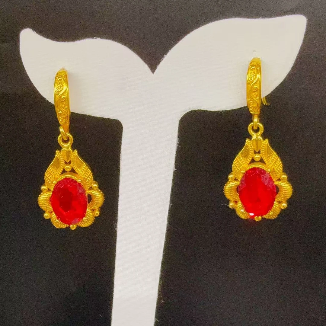 铜合金合成锆石耳饰 铜合金精美耳环 08212