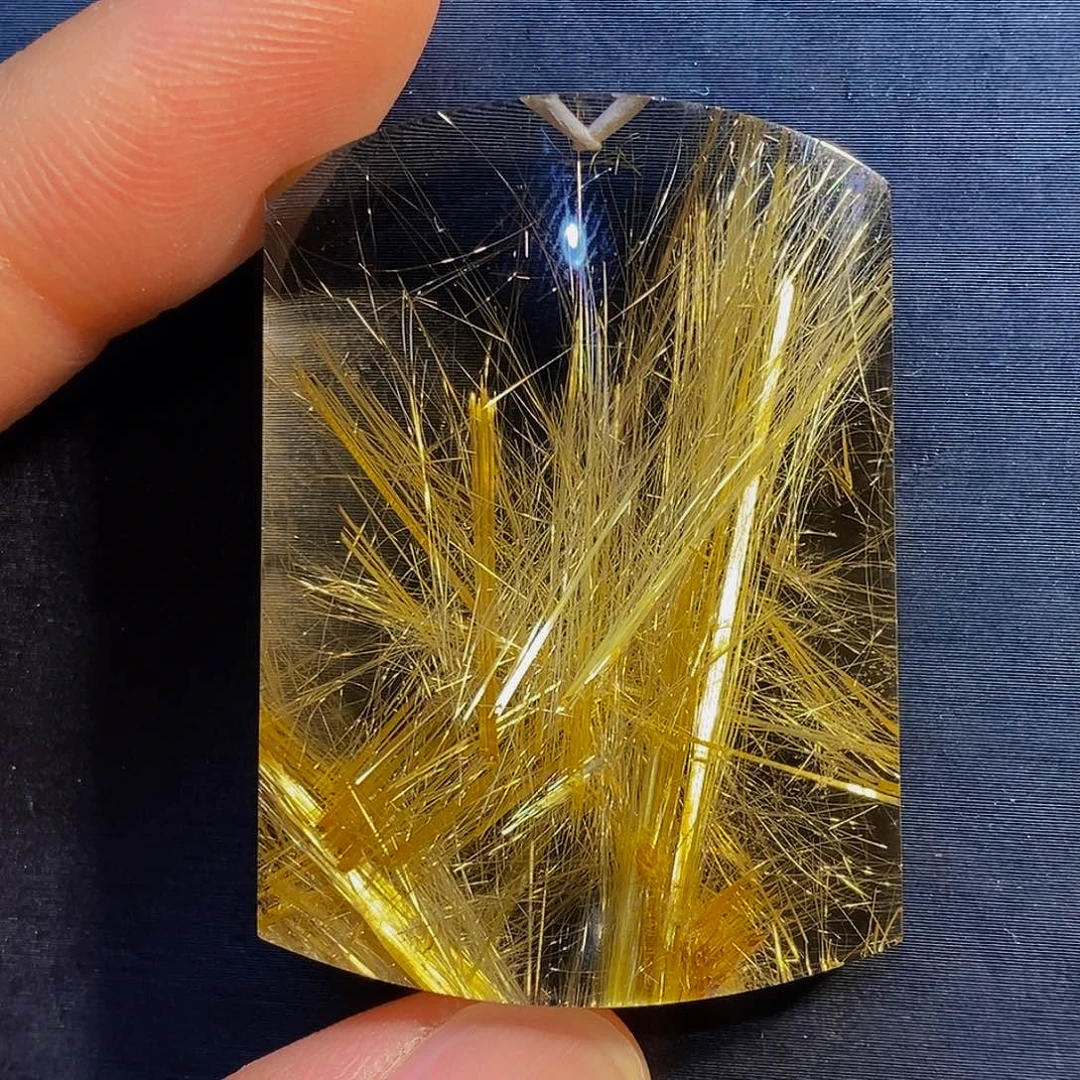 水晶颈饰未镶嵌天然钛晶无事牌吊坠